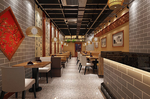 铁山传统中式餐厅餐馆装修设计效果图