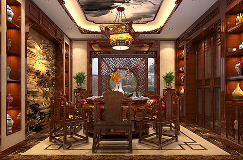 铁山温馨雅致的古典中式家庭装修设计效果图