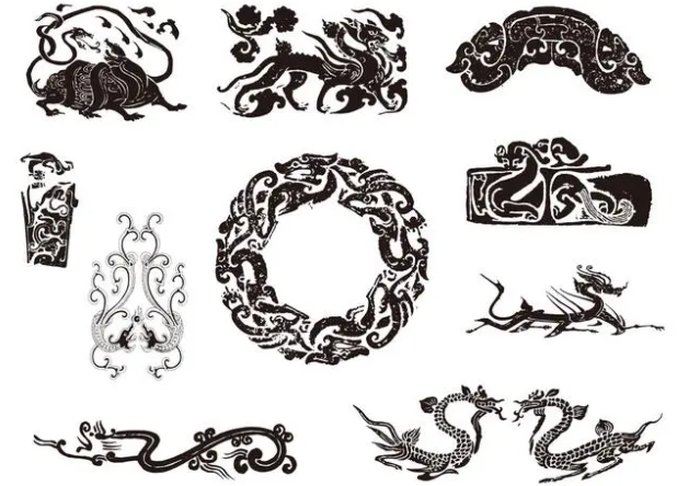铁山龙纹和凤纹的中式图案